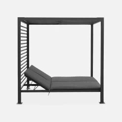 Lit De Jardin Aluminium, 2 Matelas Inclinables, Toit Avec Panneaux Amovibles Couleur : Anthracite / Anthracite 11 Lit De Jardin Aluminium, 2 Matelas Inclinables, Toit Avec Panneaux Amovibles Couleur : Anthracite / Anthracite -Sweeek afsunbedat 7c2b459f051374669bfe6ed563f7c027