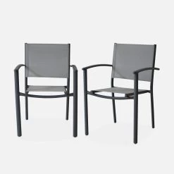 Fauteuils De Jardin Empilables Aluminium Et Textilène (lot De 2) Couleur : Gris Clair -Sweeek aftxchrx2atgy 9d0152f669252db9b9183788ab859556