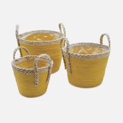 Lot De 3 Paniers Cache Pots Couleur : Jaune 7 Lot De 3 Paniers Cache Pots Couleur : Jaune -Sweeek bfpx3yel 60401bbf2184f74c79e0bcb4bd05451c