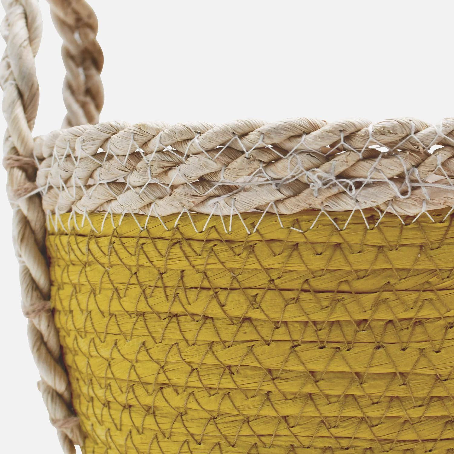 Lot De 3 Paniers Cache Pots Couleur : Jaune 5 Lot De 3 Paniers Cache Pots Couleur : Jaune – Image 5