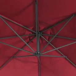 Parasol Déporté Rond 350cm Couleur : Rouge -Sweeek bu350red 1ccb604733209f14d3f34099f12e0906