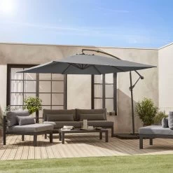 Parasol Déporté Carré 3x3m Couleur : Gris