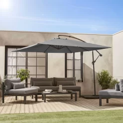 Parasol Déporté Carré 3x3m Couleur : Gris