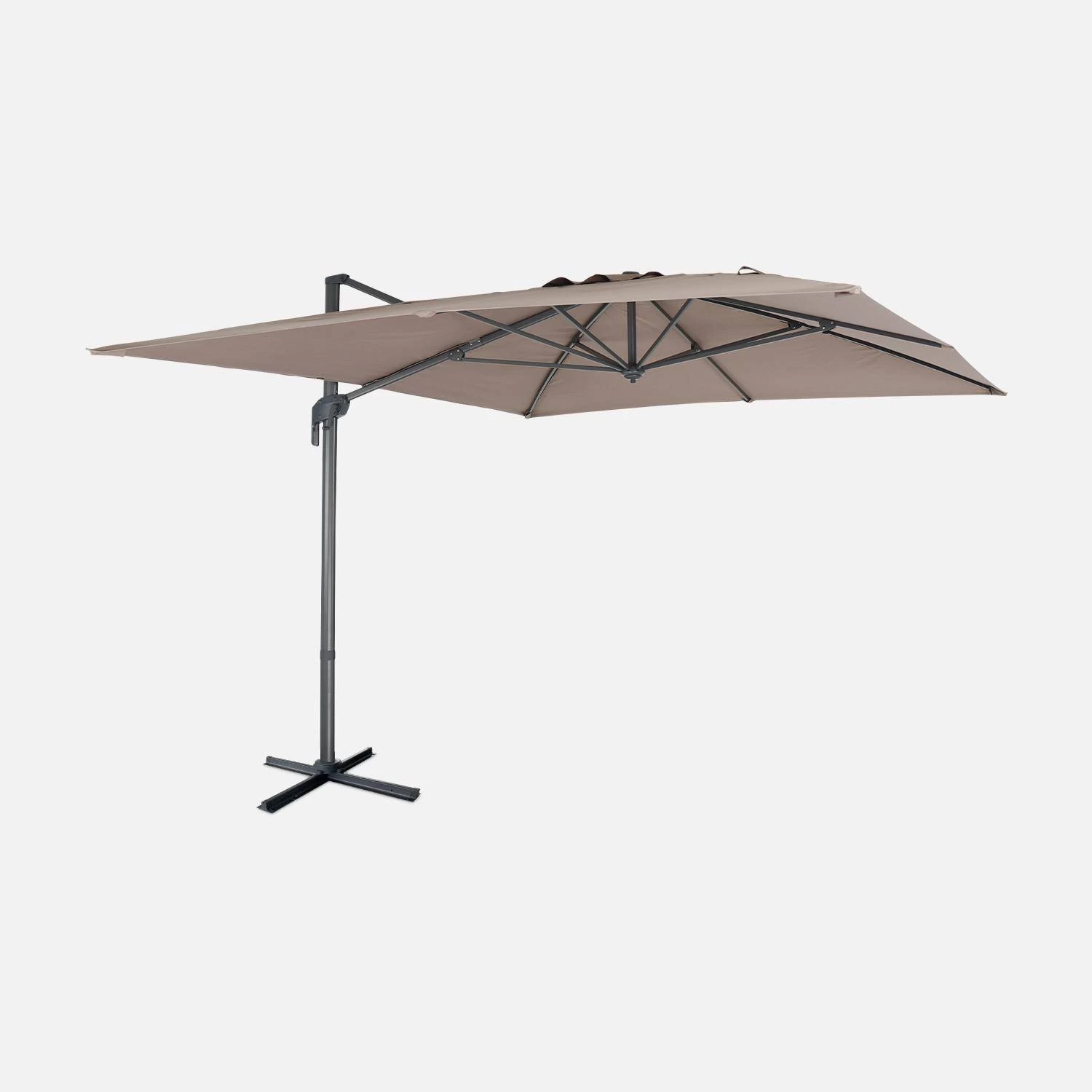 Parasol Déporté Rectangulaire 3x4m Couleur : Taupe 3 Parasol Déporté Rectangulaire 3x4m Couleur : Taupe – Image 3