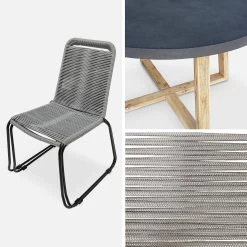 Table De Jardin Fibre De Ciment, 4 Chaises Couleur : Gris / Gris Clair -Sweeek cem120c4rplgy dd8ba1992cdb8708d30af2a6aef6be78