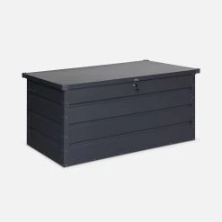 Coffre De Jardin En Métal 385L Couleur : Anthracite