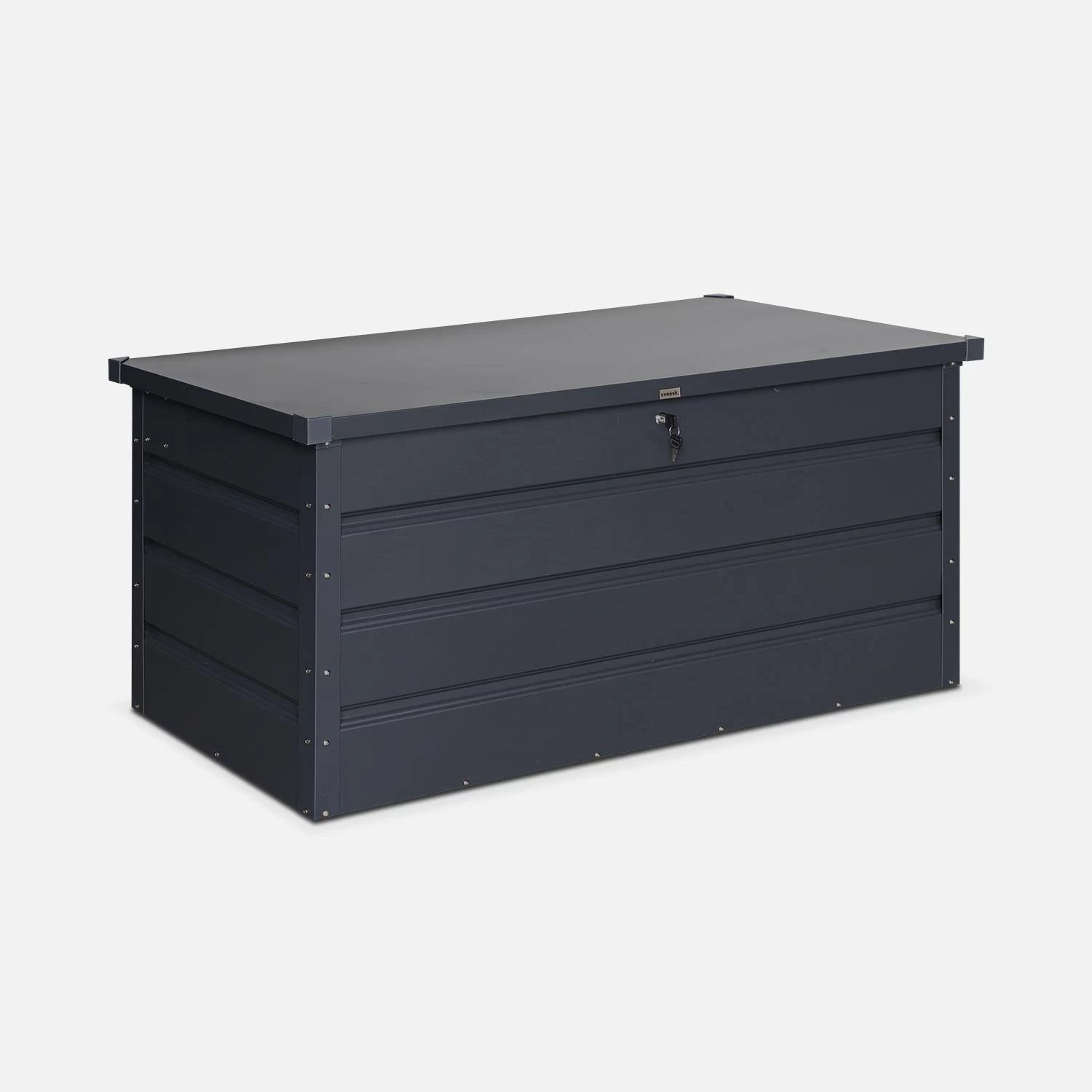 Coffre De Jardin En Métal 385L Couleur : Anthracite 1 Coffre De Jardin En Métal 385L Couleur : Anthracite
