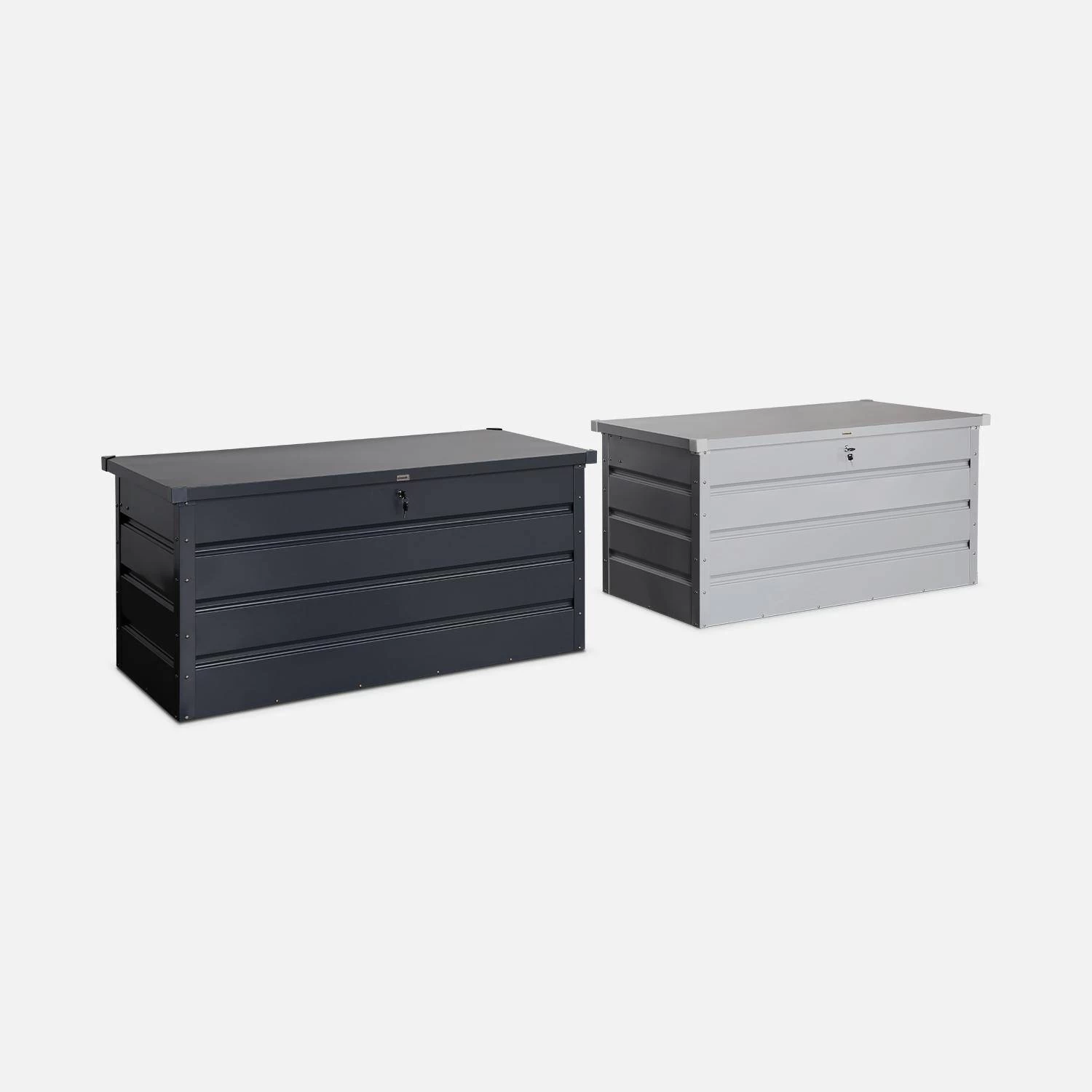 Coffre De Jardin En Métal 385L Couleur : Anthracite 4 Coffre De Jardin En Métal 385L Couleur : Anthracite – Image 4