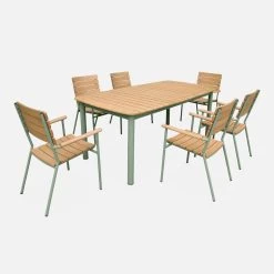 Table De Jardin Bois Et Métal 6 Places -Sweeek ec190r6seggy 742577b5f925b999f0f9011017576e9f
