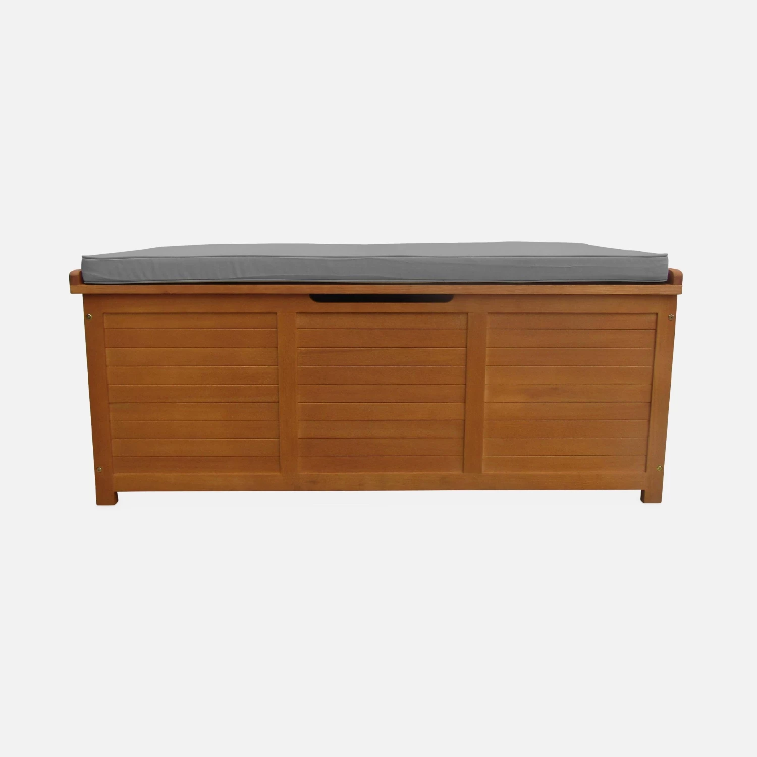 Coffre De Jardin Bois 200L Avec Vérins Couleur : Bois / Gris 4 Coffre De Jardin Bois 200L Avec Vérins Couleur : Bois / Gris – Image 4