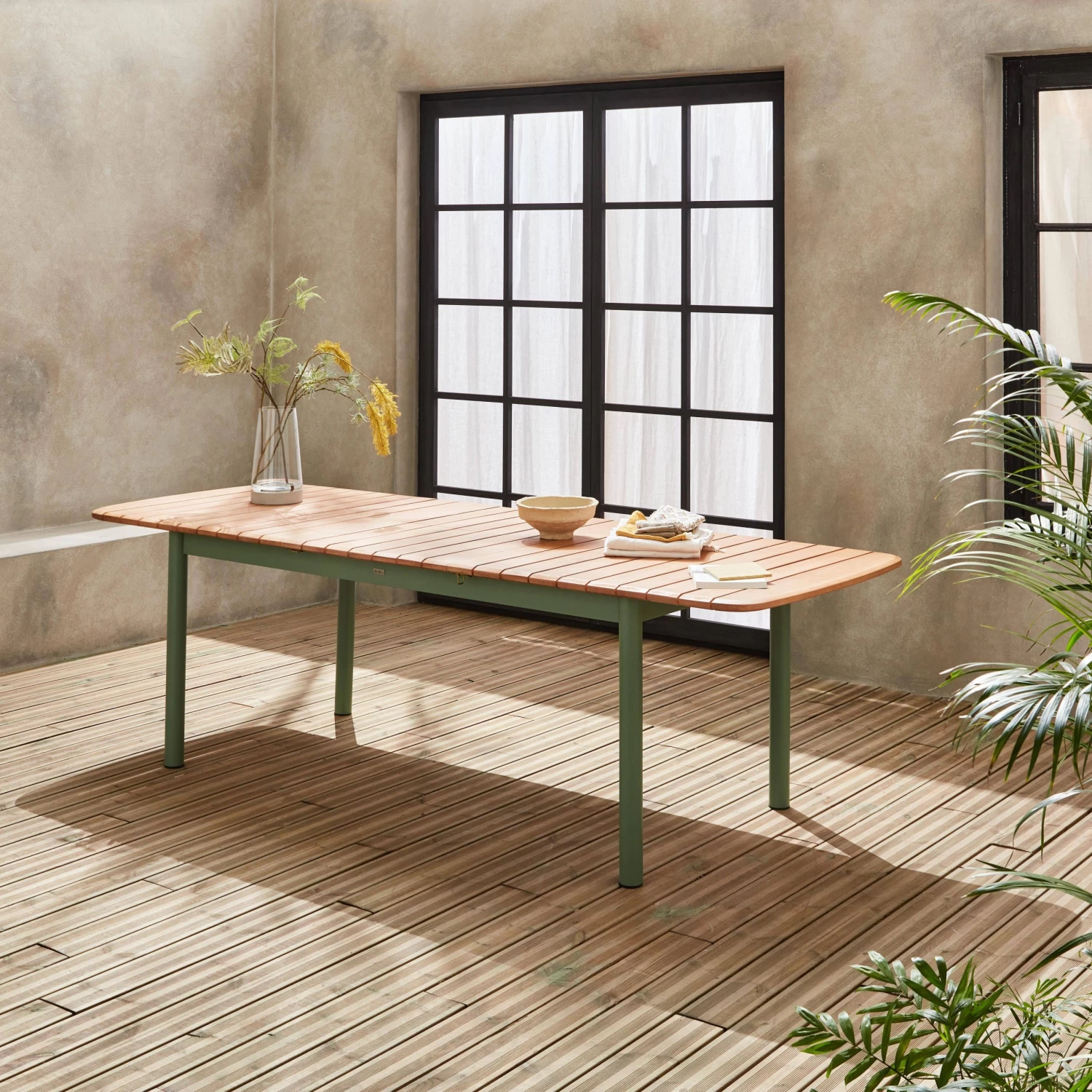 Table De Jardin Extensible Bois Et Métal 6 à 8 Places 2 Table De Jardin Extensible Bois Et Métal 6 à 8 Places – Image 2