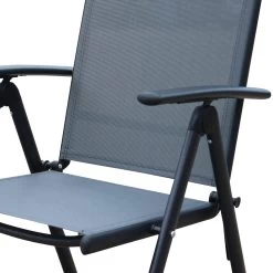 Lot De 4 Fauteuils De Jardin En Textilènes - Naevia -Sweeek ensemble de 4 fauteuils multi positions en aluminium anthracite et textilene gris acb84b1a4b97673166ccd11396964996
