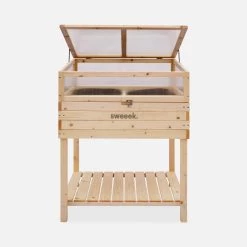 Carré Potager Sur Pieds En Bois Et Serre 80x60x109cm 8 Carré Potager Sur Pieds En Bois Et Serre 80x60x109cm -Sweeek ghmini109 16c7476ed0357e4c1f36183ed047b265