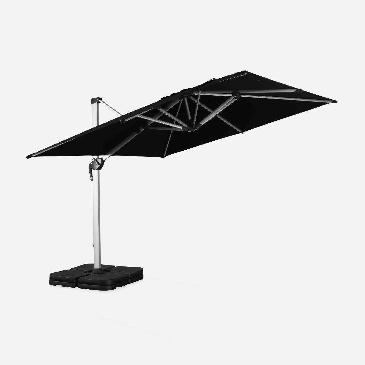 Parasol Déporté Carrée 3x3m Couleur : Noir 3 Parasol Déporté Carrée 3x3m Couleur : Noir – Image 3