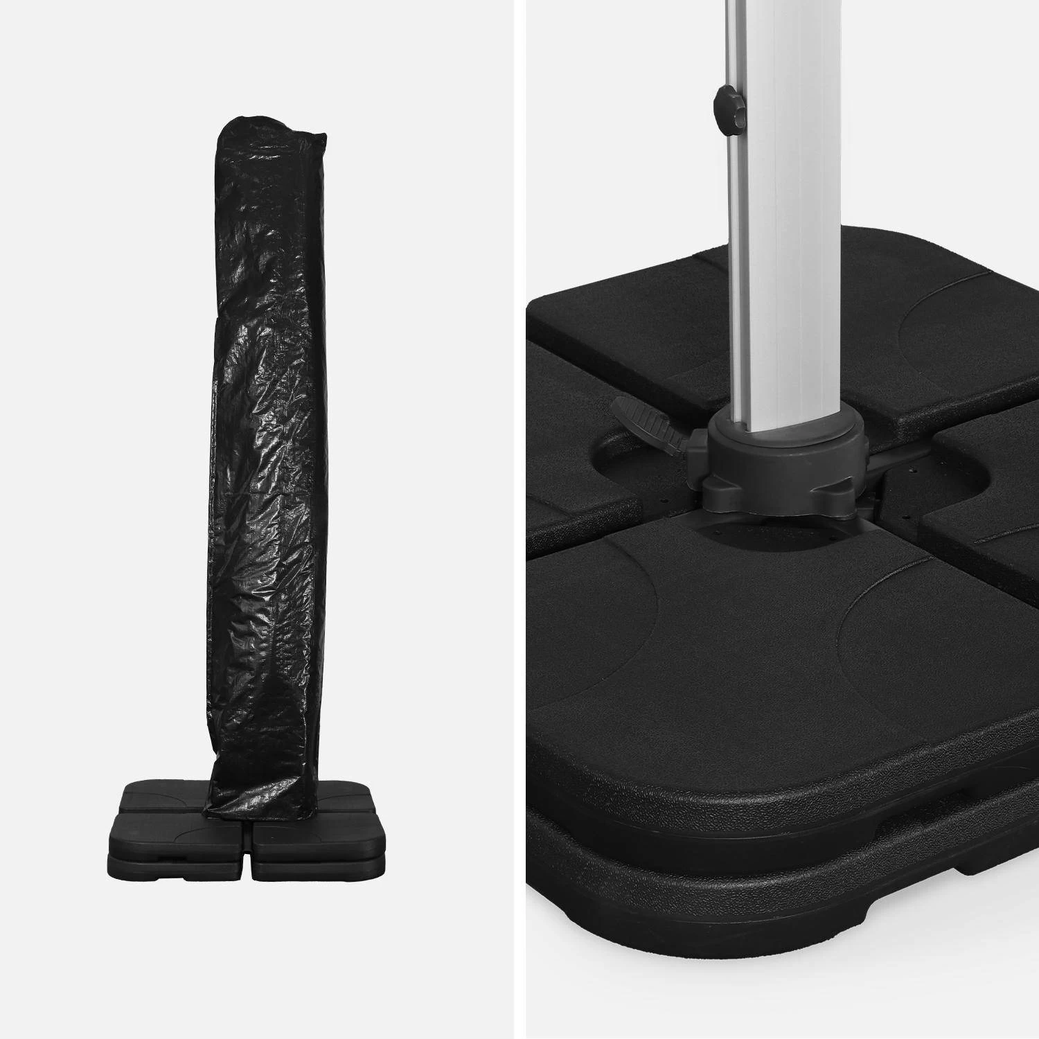 Parasol Déporté Carrée 3x3m Couleur : Noir 6 Parasol Déporté Carrée 3x3m Couleur : Noir – Image 6