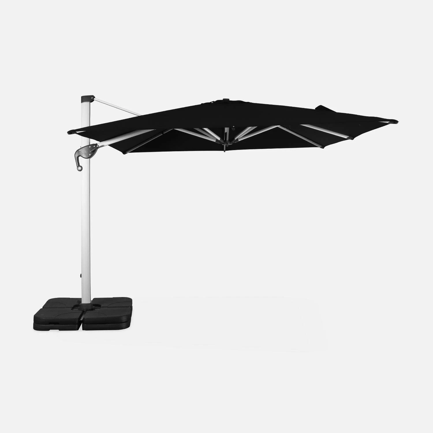 Parasol Déporté Carrée 3x3m Couleur : Noir 2 Parasol Déporté Carrée 3x3m Couleur : Noir – Image 2
