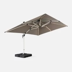Parasol LED Déporté Rectangulaire 3x4m Couleur : Taupe -Sweeek hdu3x4ledbn 7038571bfe3cd9059d52a4281a91b6b7