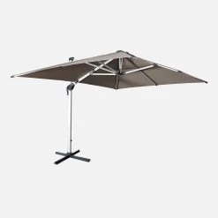 Parasol LED Déporté Rectangulaire 3x4m Couleur : Taupe