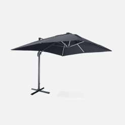 Parasol LED Déporté Rectangulaire 3x4m Couleur : Gris
