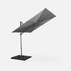 Parasol Déporté Carré 2,5x2,5m -Sweeek huflat25x25gy 228f587346d0380983d535314b4a0db6