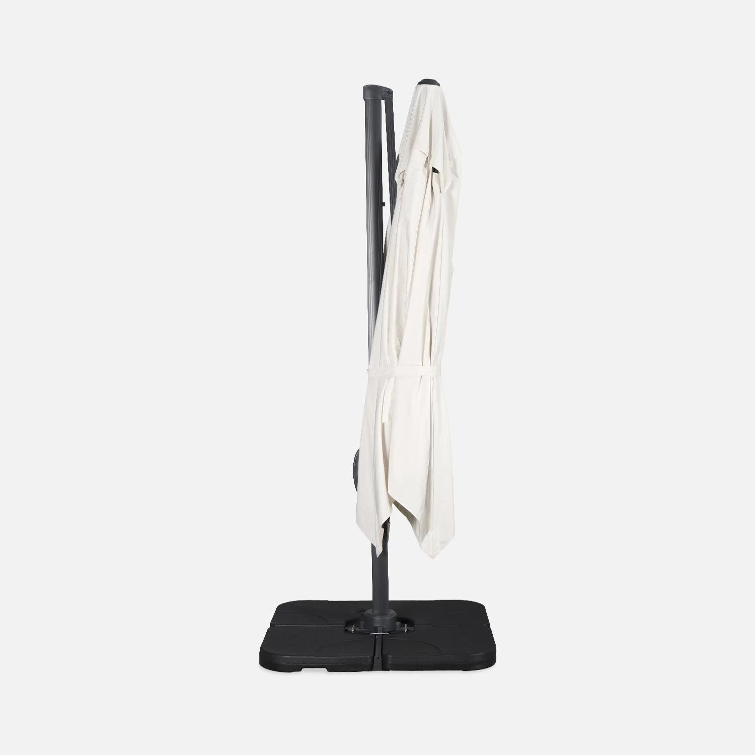 Parasol Déporté Carré 3x3m Couleur : Ecru 8 Parasol Déporté Carré 3x3m Couleur : Ecru – Image 8