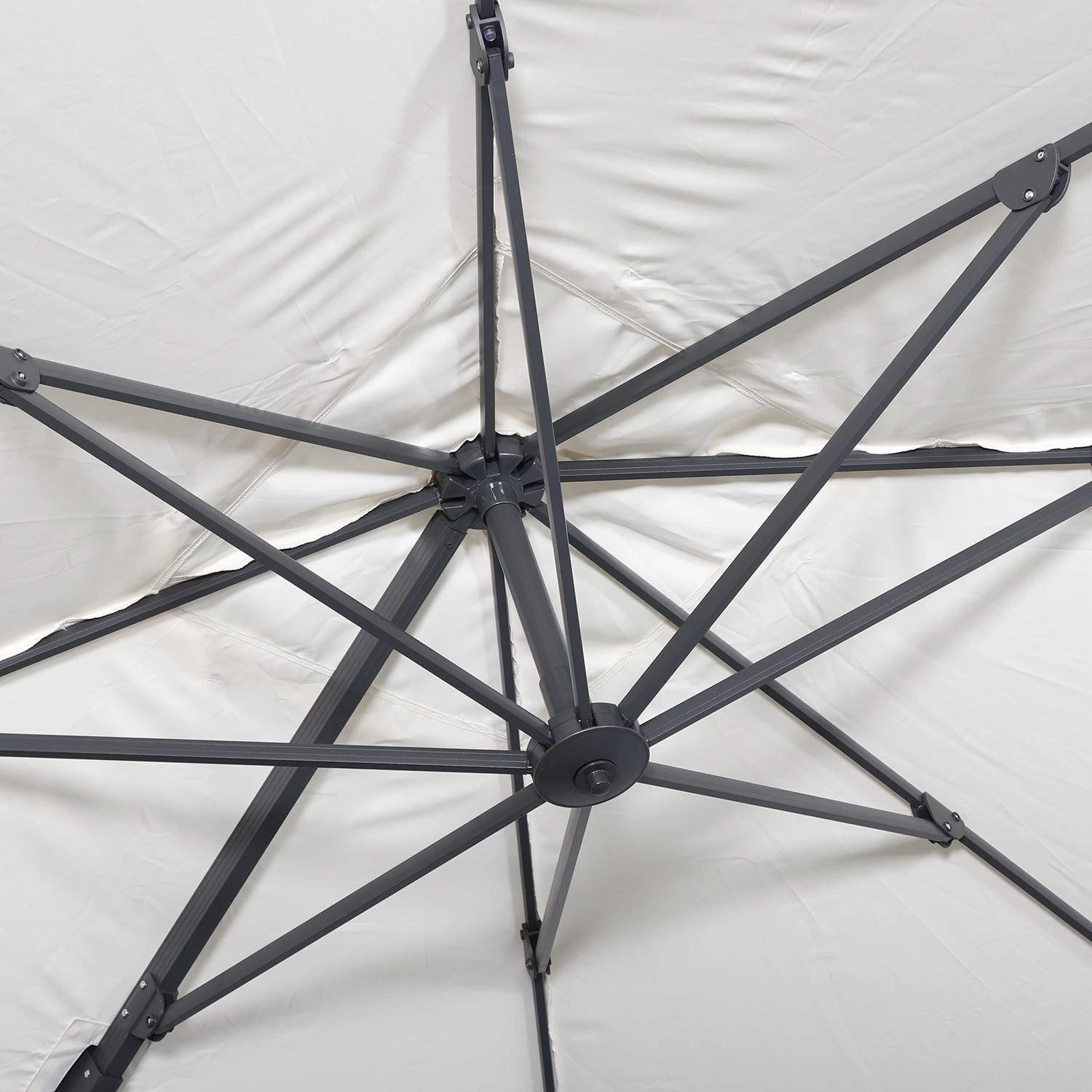 Parasol Déporté Carré 3x3m Couleur : Ecru 6 Parasol Déporté Carré 3x3m Couleur : Ecru – Image 6