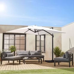 Parasol Déporté Carré 3x3m Couleur : Ecru