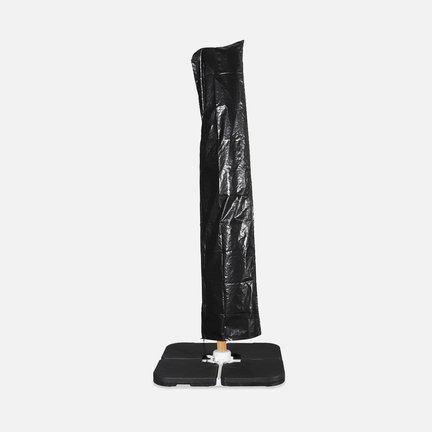 Parasol Déporté Carré 3x3m, Mât Effet Bois Couleur : Ecru 8 Parasol Déporté Carré 3x3m, Mât Effet Bois Couleur : Ecru – Image 8