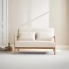 Banquette Scandinave 2 Places En Bois Et Tissu Bouclette