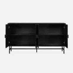 Buffet Effet Bois Rainuré Noir 4 Portes 157,5 Cm -Sweeek ibazbuffet 57401bd311b681821cafd2aab7d9596a