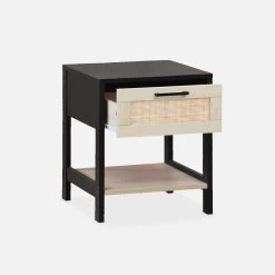 Table De Chevet Scandinave Effet Bois Et Cannage (lot De 2) 8 Table De Chevet Scandinave Effet Bois Et Cannage (lot De 2) -Sweeek ibcanbesidex2 377981231c8cc4d934bba797123d71ad