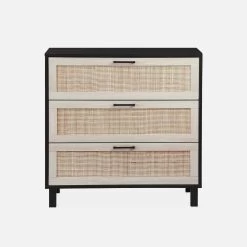 Commode Scandinave Bois Et Cannage 3 Tiroirs -Sweeek ibcanchest3d d30a003ebf861811b6363b7cc818a77d