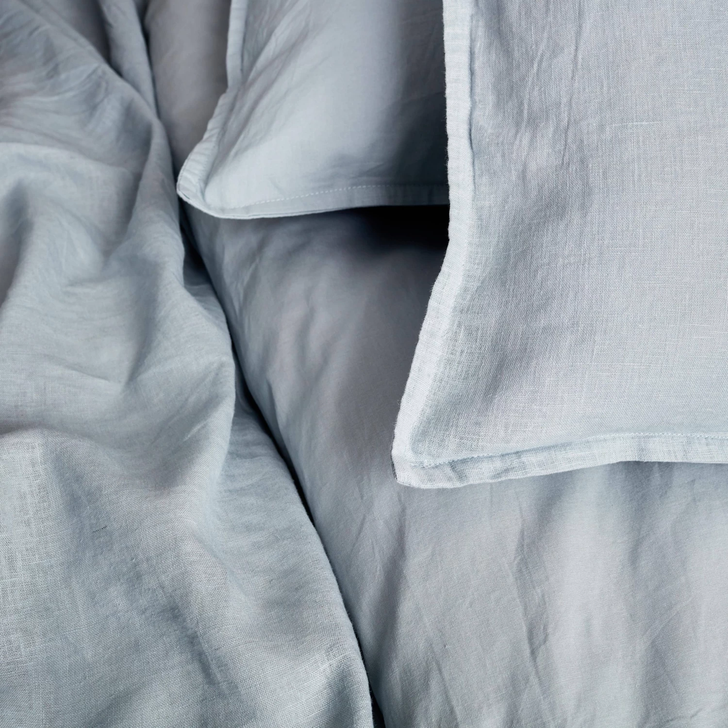 Parure De Lit 2 Places Coton Lin Lavé Gris 2 Parure De Lit 2 Places Coton Lin Lavé Gris – Image 2