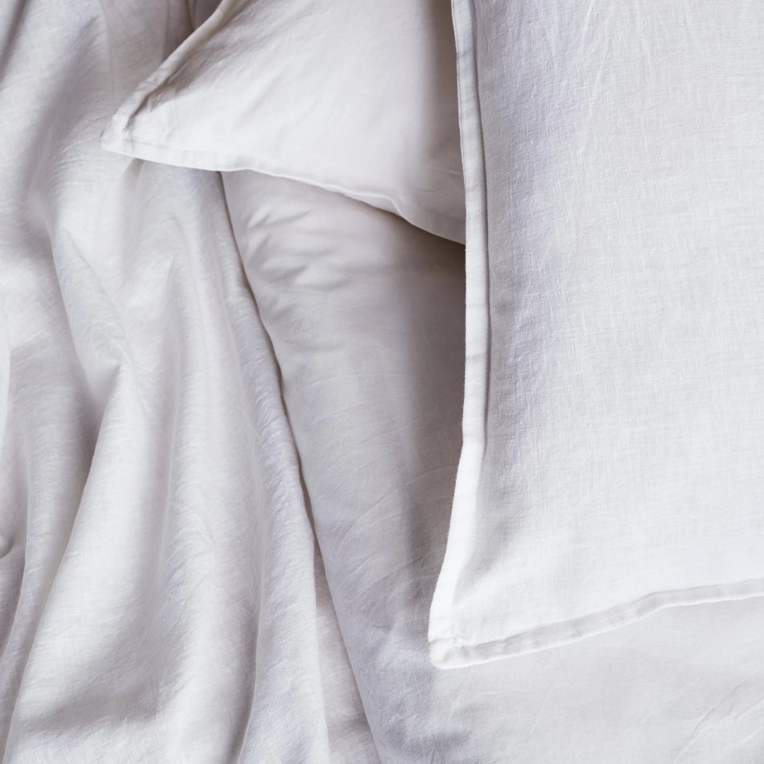 Parure De Lit 2 Places Coton Lin Lavé Blanc 2 Parure De Lit 2 Places Coton Lin Lavé Blanc – Image 2