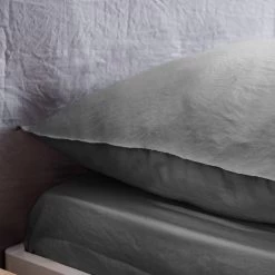 Parure De Lit 2 Places Microfibre Lavée Anthracite -Sweeek ibedpmcl240at 6dd703fa730128dd62f1d81021ff29cc