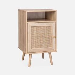Table De Chevet Scandinave En Cannage Couleur : Naturel -Sweeek ibobedside e08e363e16ce01e04df3d4e7de25a7c2