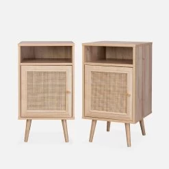 Table De Chevet Scandinave En Cannage (lot De 2) Couleur : Naturel 11 Table De Chevet Scandinave En Cannage (lot De 2) Couleur : Naturel -Sweeek ibobesidex2 e5bca008521248e03ed1ed054e9e5c95