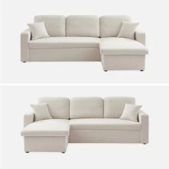 Canapé Convertible 3 Places Bouclettes Blanches -Sweeek iccsofaboucl a7c7337c20ba41b935b642a649b2a831