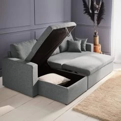 Canapé D'angle Convertible 3 Places Couleur : Gris Clair -Sweeek iccsofalg ca73fb0a45d93a16994e0e2ba0267dae