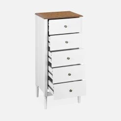 Chiffonnier 5 Tiroirs Placage Bois De Frêne -Sweeek icelchif5d ccfc5331d1abbae295c779b1c87eeefc