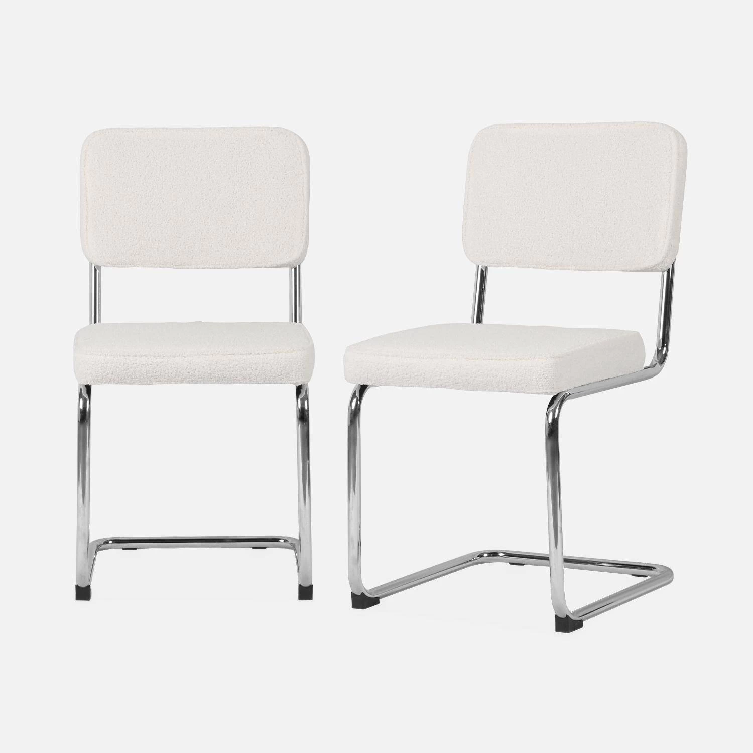 Chaise Cantilever Bouclettes (lot De 2) 3 Chaise Cantilever Bouclettes (lot De 2) – Image 3
