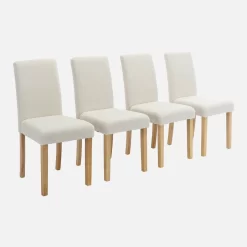 Chaise Bouclette Et Pieds Bois (lot De 4)
