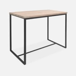 Table Haute Et 4 Tabourets De Bar Acier Et Effet Bois Couleur : Noir -Sweeek ids100r4 4834ade49db55da581ab83fe855fecc7