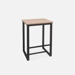 Table Haute Et 4 Tabourets De Bar Acier Et Effet Bois Couleur : Noir -Sweeek ids100r4 95634b96e6992f10b65c85c5d9413c6d