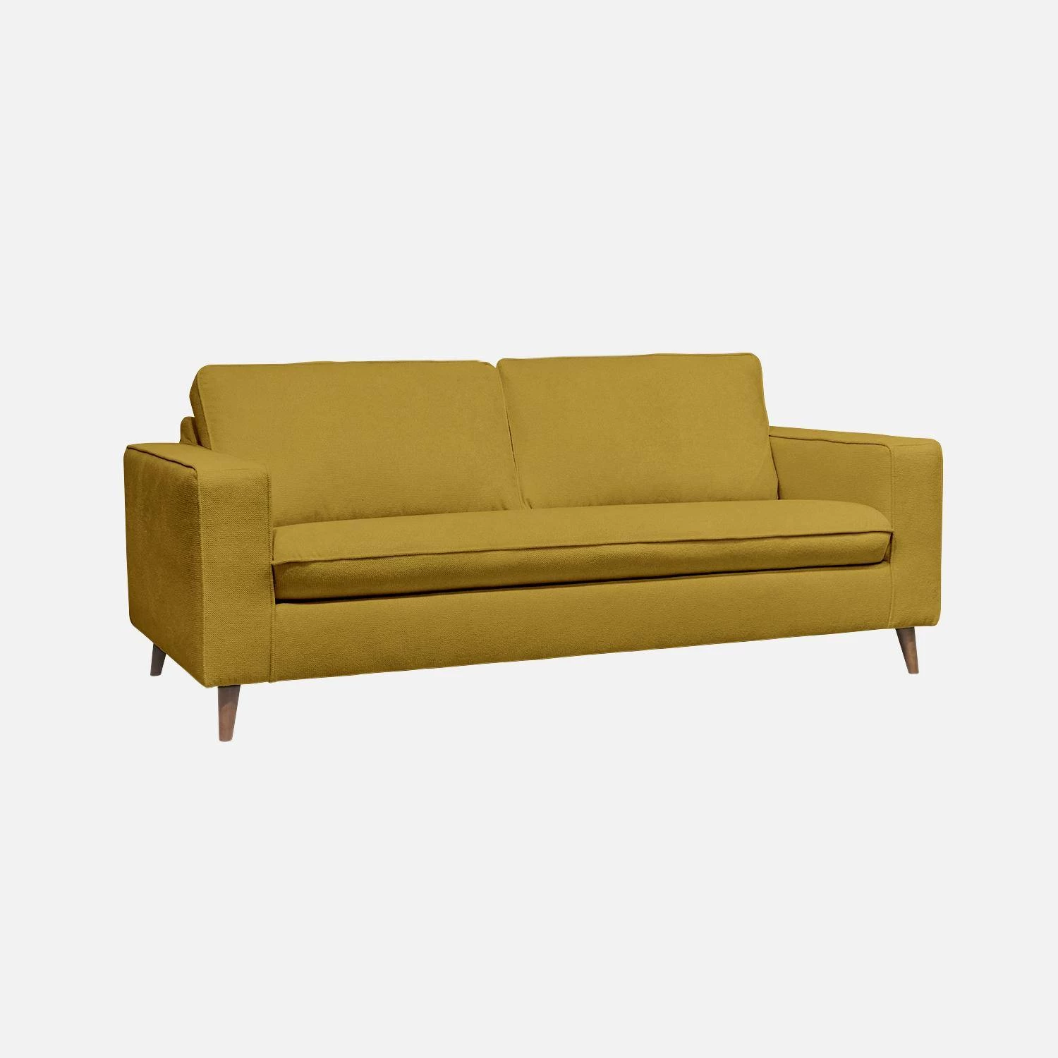 Canapé Lit Convertible 3 Places Avec Matelas 12cm - Fabriqué En France Couleur : Moutarde 6 Canapé Lit Convertible 3 Places Avec Matelas 12cm - Fabriqué En France Couleur : Moutarde – Image 6