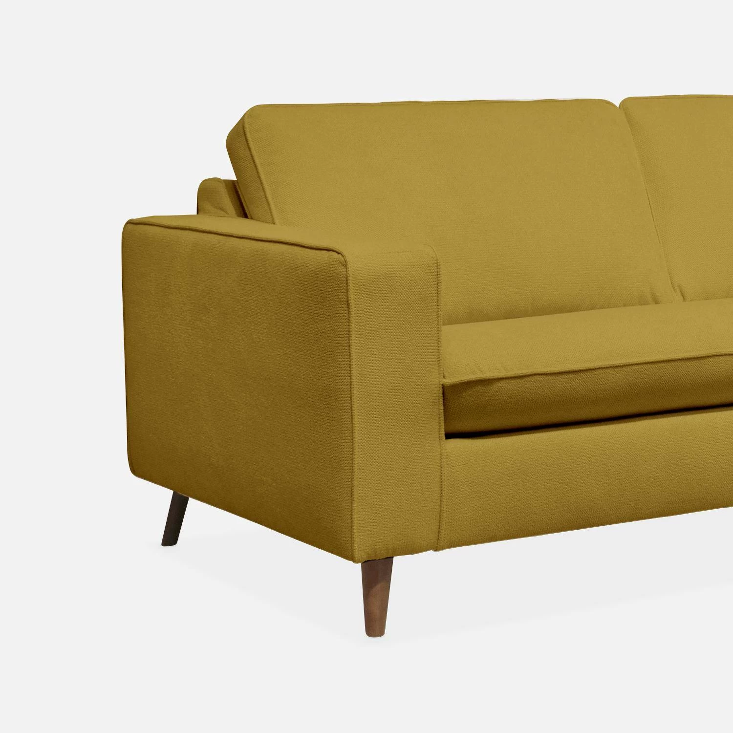 Canapé Lit Convertible 3 Places Avec Matelas 12cm - Fabriqué En France Couleur : Moutarde 8 Canapé Lit Convertible 3 Places Avec Matelas 12cm - Fabriqué En France Couleur : Moutarde – Image 8