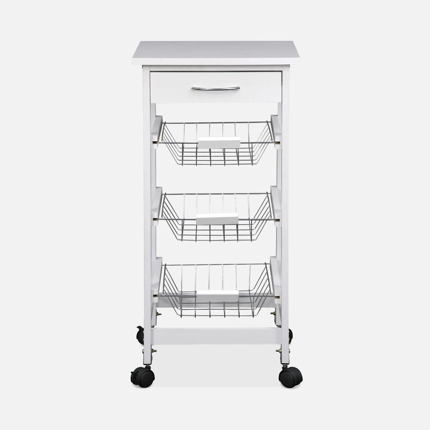 Desserte Cuisine Effet Bois à Roulettes 37 X 37 Cm 4 Desserte Cuisine Effet Bois à Roulettes 37 X 37 Cm – Image 4