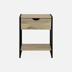 Table De Chevet Industrielle, Effet Bois Et Métal (lot De 2) -Sweeek ilfbedsidex2bn 66f8e968f6a83578bfa312506e79377e