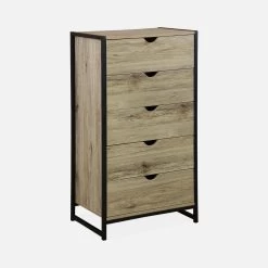 Commode Industrielle Effet Bois Et Métal 5 Tiroirs 8 Commode Industrielle Effet Bois Et Métal 5 Tiroirs -Sweeek ilfchest5dbn cad07d023a6aa2f6fb1af3d92d4f8d6e