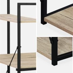 Bureau Bibliothèque Effet Bois Avec étagères -Sweeek ilfdesk113bn 6022b9445e44b75209f0a41d17a190d9